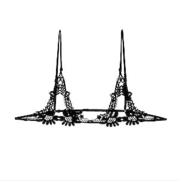 Kiki De Montparnasse Other - Kiki De Montparnass Elegant Black Lace Ouvert Bra Black Nwt